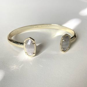 Gold Kendra Scott bracelet gray translucent stones Elton Gold Bracelet in Slate
